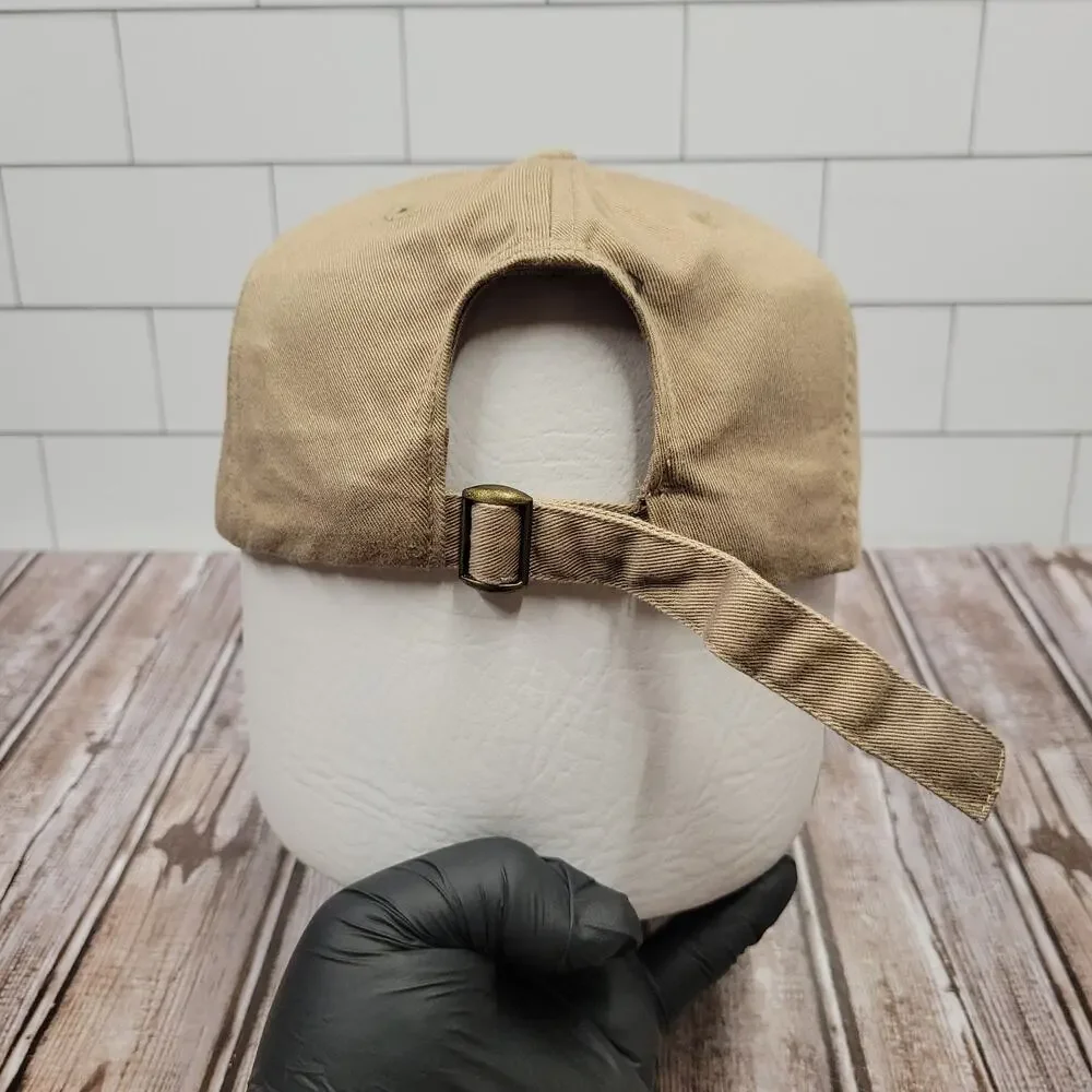 Duluth Trading Co Logo Hat XL/XXL Tan Cotton Strapback Dad Cap Outdoor Bear